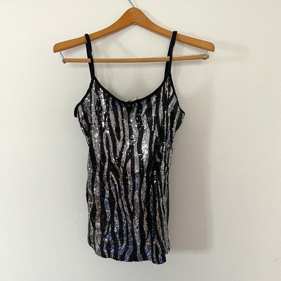 Sequin Black Tank Top - Picture 1 of 2